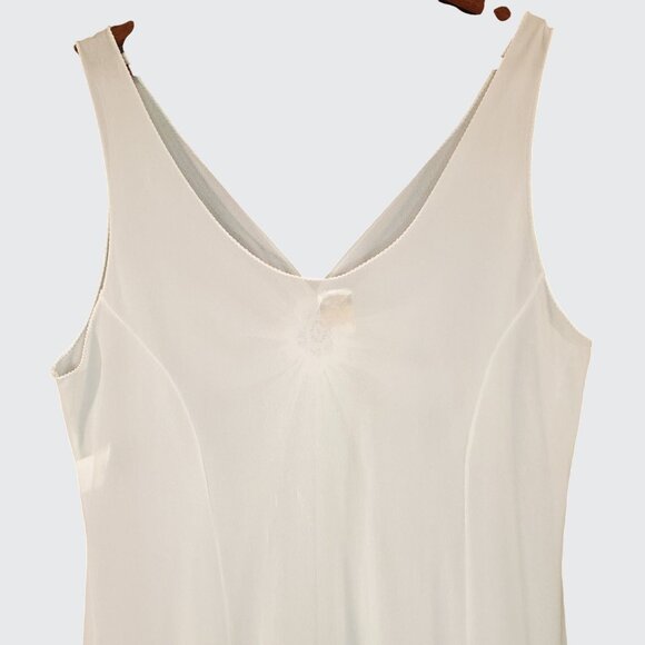 Vintage Margit Brandt For R USA Ivory Sheer Knee Length Slip Women's Size Medium - Picture 8 of 12